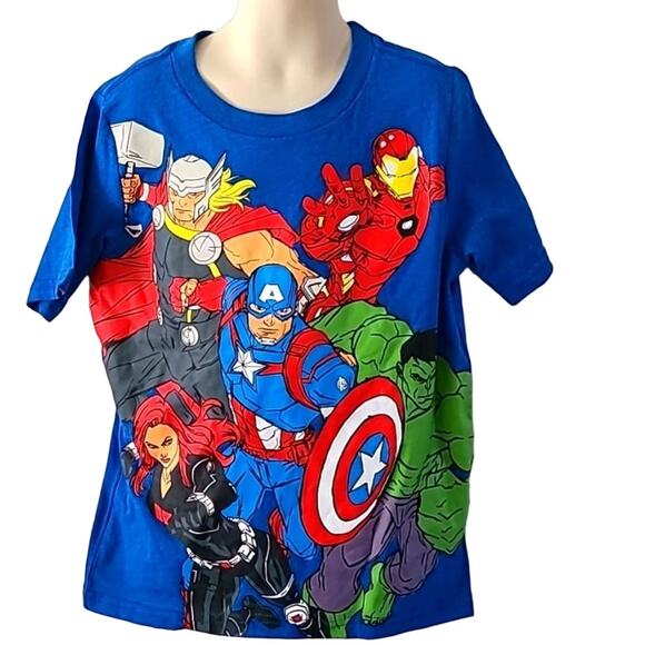 Marvel Avengers Boys’ Blue Graphic T-Shirt – Size 6 – EUC - Picture 3 of 6